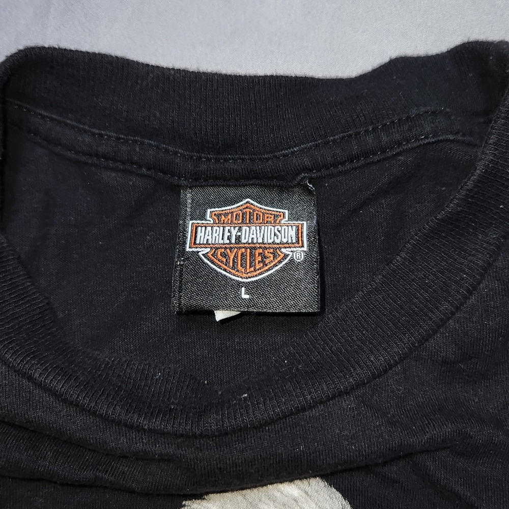 Harley Davidson T Shirt Mens L Black Freedom Eagle Quantico Virginia 2002 USA - Picture 7 of 8